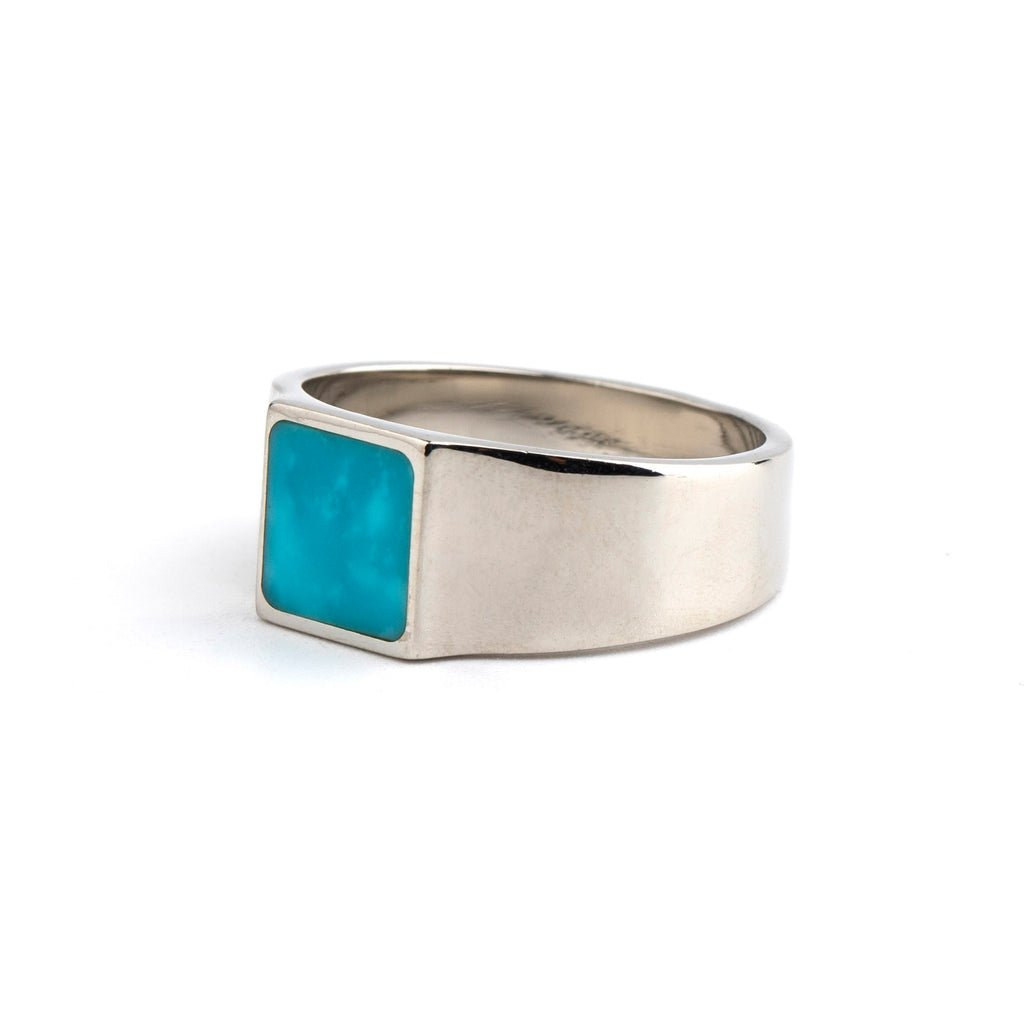 Iceberg - Natural Turquoise Silver Ring for Men