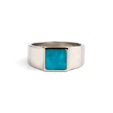 Iceberg - Natural Turquoise Silver Ring for Men