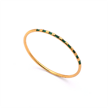 Load image into Gallery viewer, Emerald Radiance - Silver Gold Plated Bangle