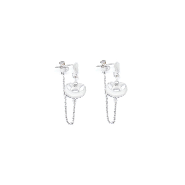 Pehchaan Crescent Earring - Silver Topaz Earrings