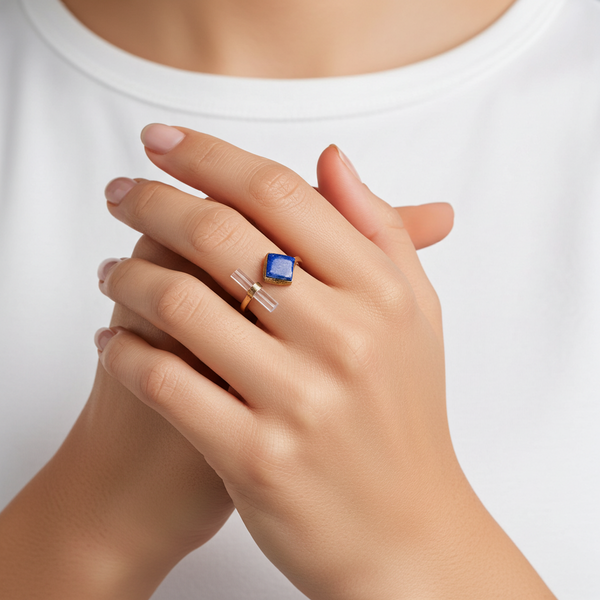 Eternity Ring - Lapis And Aquamarine Ring