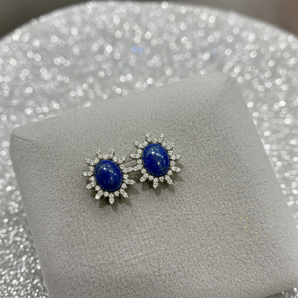 Azure Bloom - Silver Lapis Lazuli Earrings