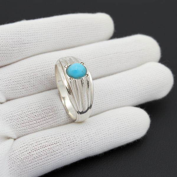 Oceanic Whispers - Natural Turquoise Ring
