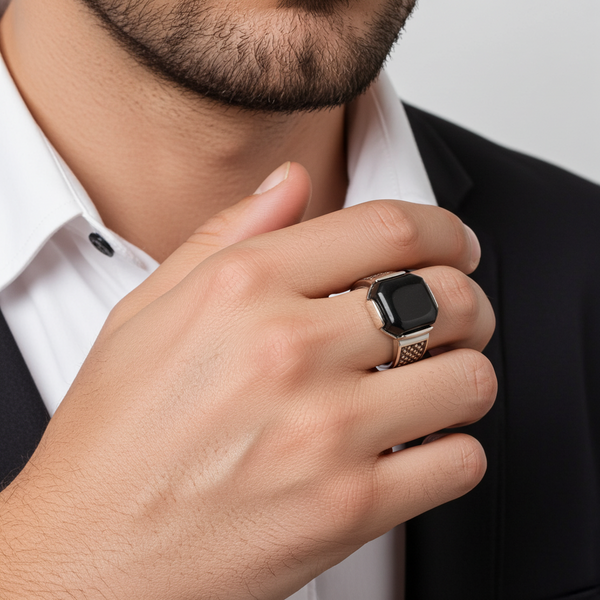 Ironclad - Black Jasper Silver Ring