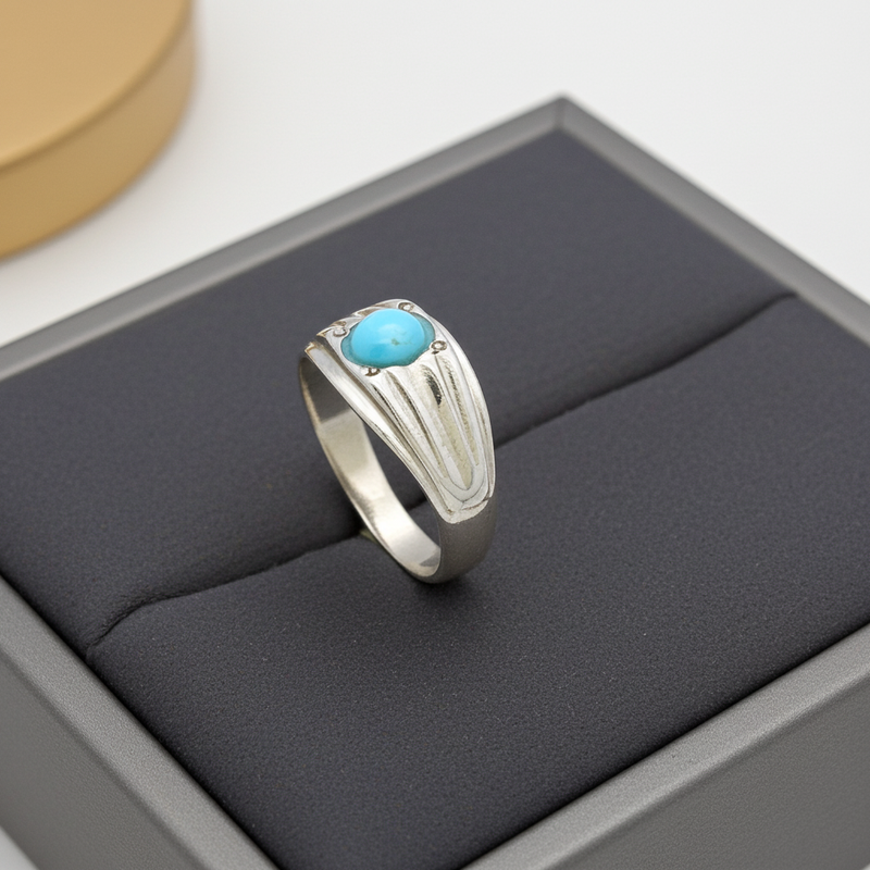 Oceanic Whispers - Natural Turquoise Ring