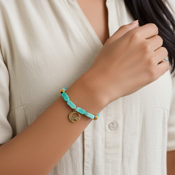 The arc of Longing - Natural Aventurine Bracelet
