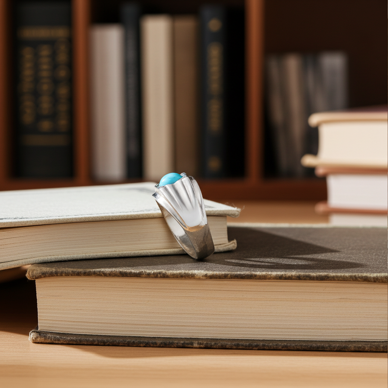 Oceanic Whispers - Natural Turquoise Ring