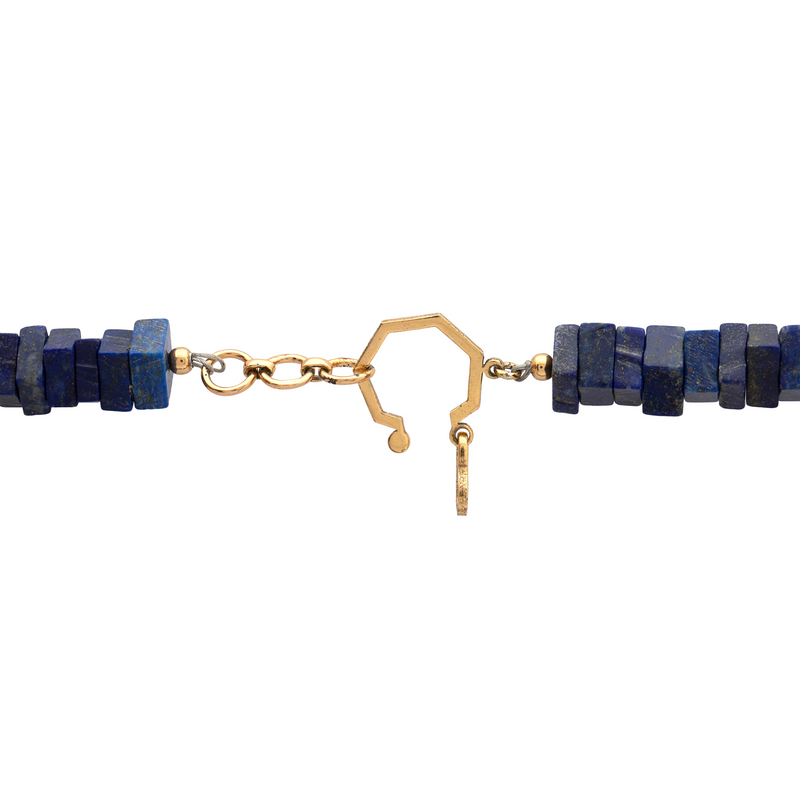 Silver Gold Plated Necklace| Lapis Lazuli Necklace| Gemstone Necklace| Handmade