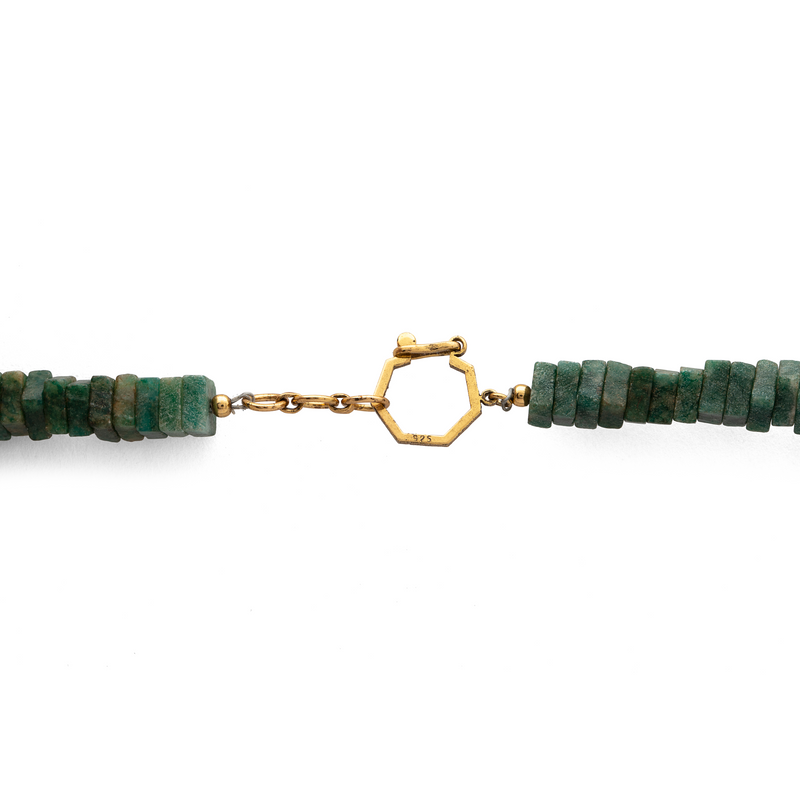Silver Gold Plated Necklace| Aventurine Necklace| Gemstone Necklace| Handmade