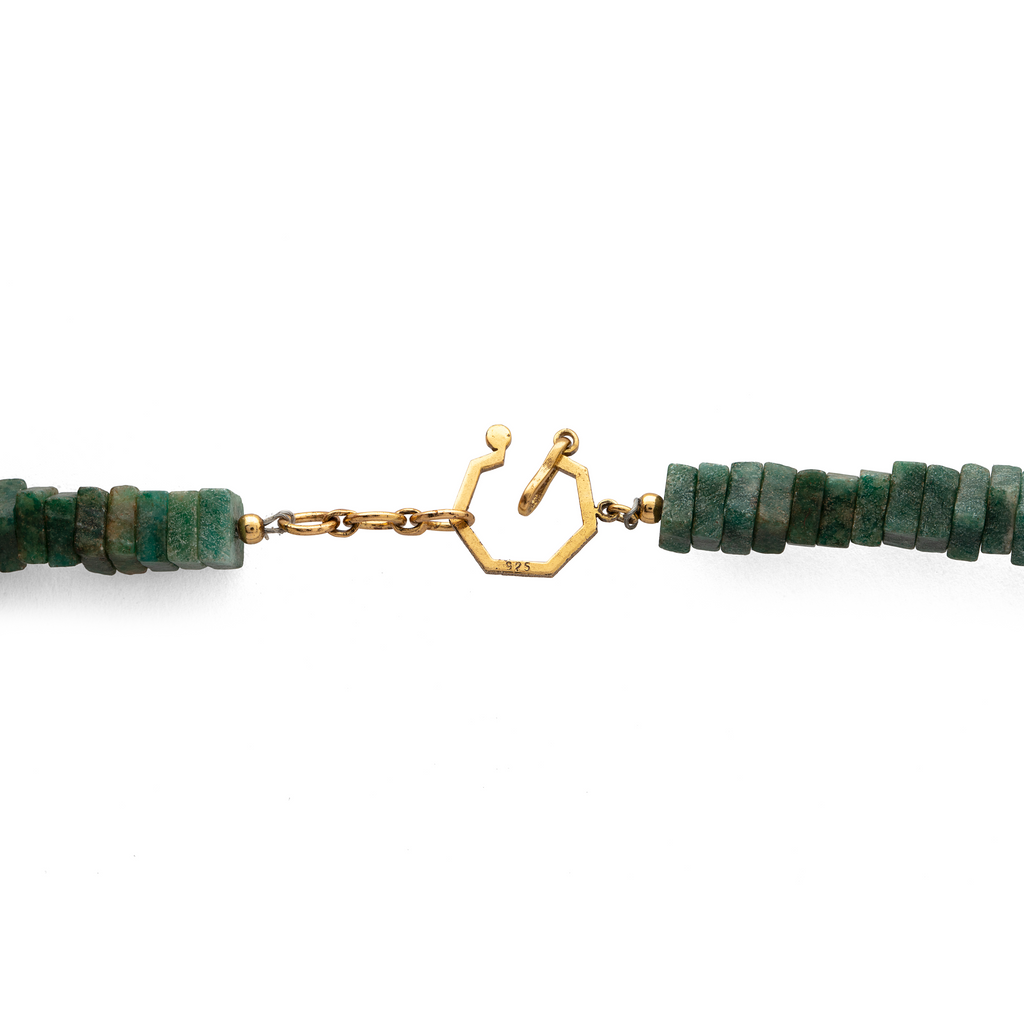 Silver Gold Plated Necklace| Aventurine Necklace| Gemstone Necklace| Handmade