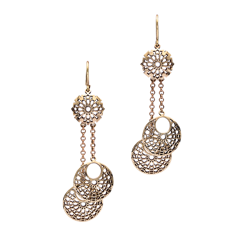 Brass Earrings | Islamic Geometric Patterns|