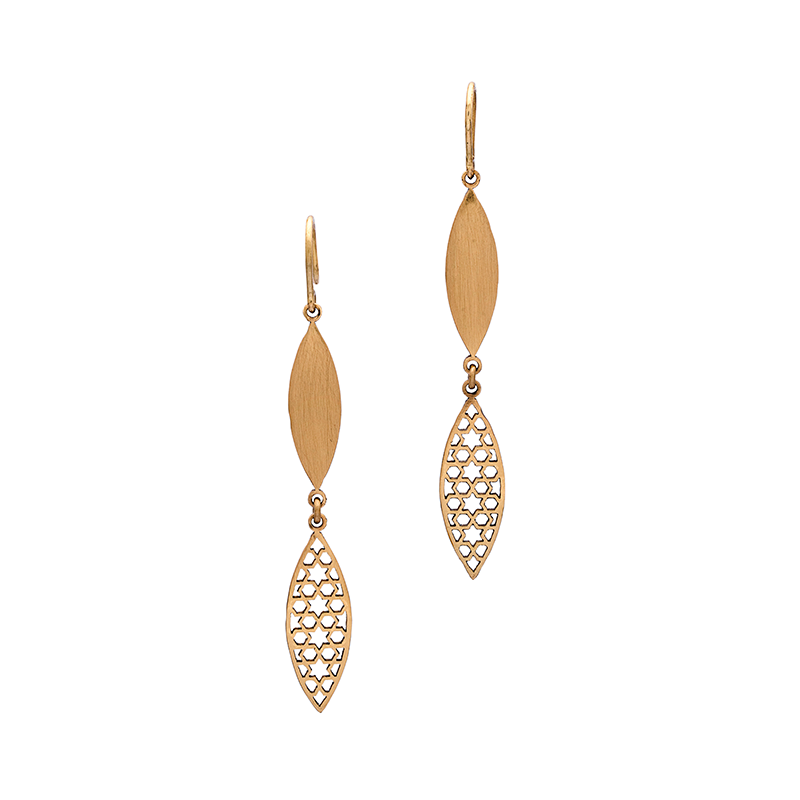 Brass Earrings | Islamic Geometric Patterns|