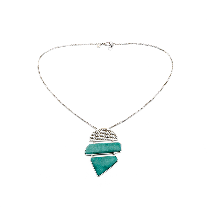 Silver Necklace| Aventurine Necklace| Gemstone Necklace| Handmade