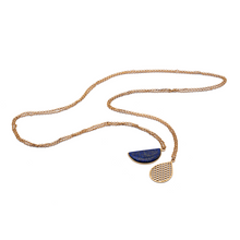 Load image into Gallery viewer, Brass Gold Plated Necklace| Lapis Lazuli Necklace| Gemstone Necklace| Handmade