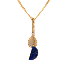 Load image into Gallery viewer, Brass Gold Plated Necklace| Lapis Lazuli Necklace| Gemstone Necklace| Handmade