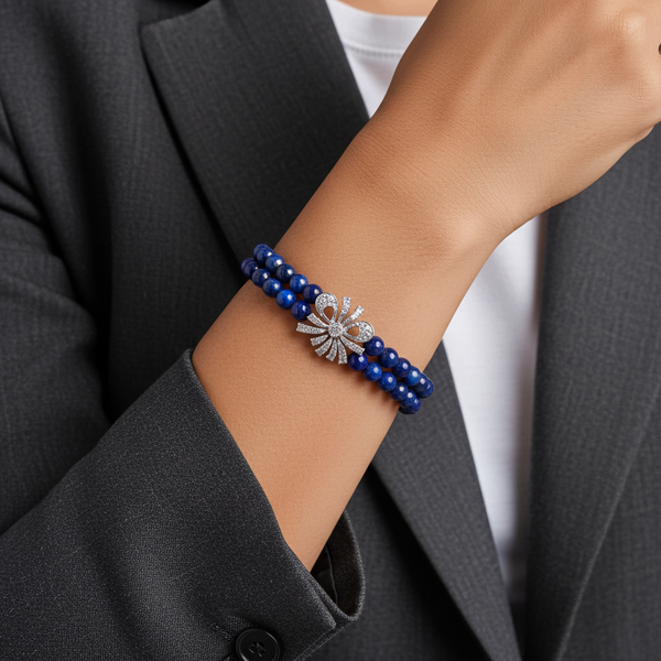 Silver Dusk - Silver Lapis Lazuli Bracelet