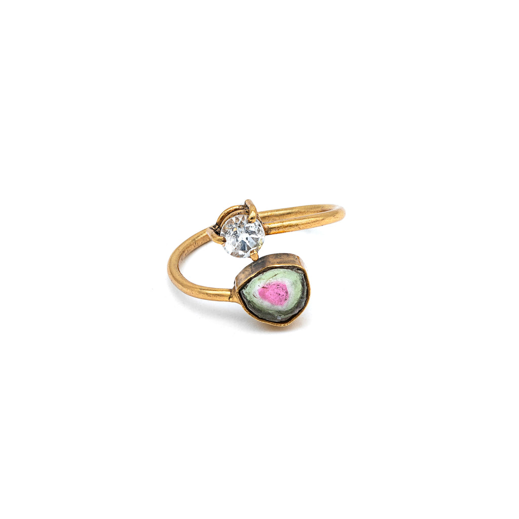 Silver Ring | Gold Plated | Gemstone Ring | Tourmaline | Topaz Ring | Hand Crafted
