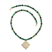 Load image into Gallery viewer, Aventurine Necklace | Brass Necklace | Geometric Pattern | Handmade