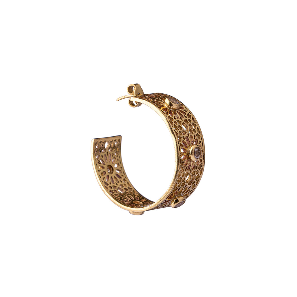 Topaz Earrings | Brass Earrings | Geometric Patterns | Sheesh Mahal
