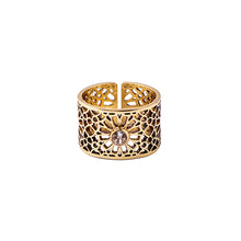 Load image into Gallery viewer, Topaz Ring | Brass Ring | Geometric Pattern | Sheesh Mahal