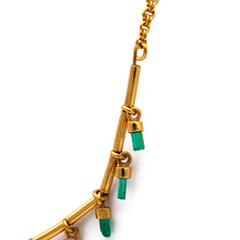 Load image into Gallery viewer, Silver Gold Plated Necklace| Emerald Necklace| Gemstone Necklace| Handmade