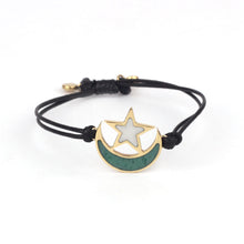 Load image into Gallery viewer, Adjustable pakistan flag bracelet with aventurine and marble