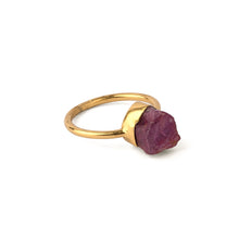 Load image into Gallery viewer, Regal Afghan - Ruby Encased in Silver Gold Plated Ring