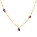 Kaveh - Silver Gold Plated Ruby Necklace