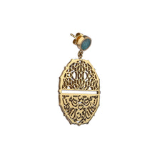 Load image into Gallery viewer, Brass Earrings| Aventurine Earrings| Islamic Geometric Patterns| Pietra Dura| Ishq