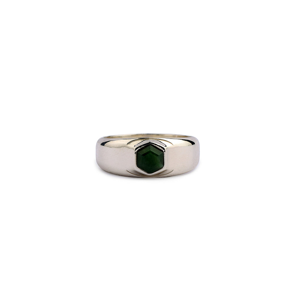 Silver Ring| Nephrite Jade Ring| Handmade