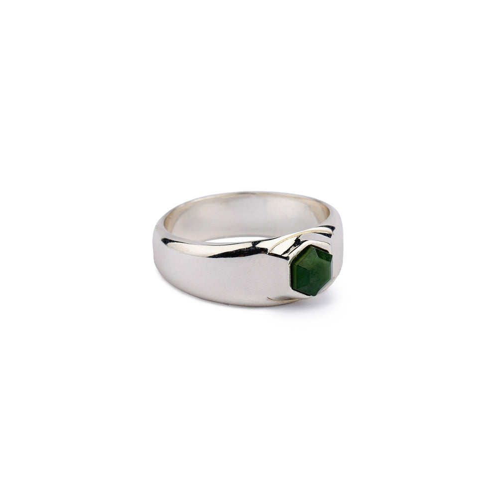 Silver Ring| Nephrite Jade Ring| Handmade