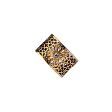 Load image into Gallery viewer, Topaz Ring | Brass Ring | Geometric Pattern | Sheesh Mahal