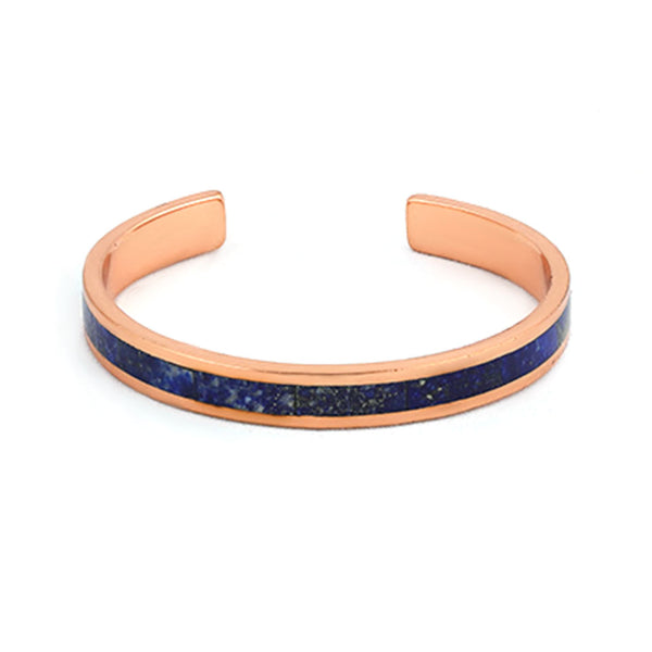 Copper bangle with lapis lazuli inlay, pietra dura