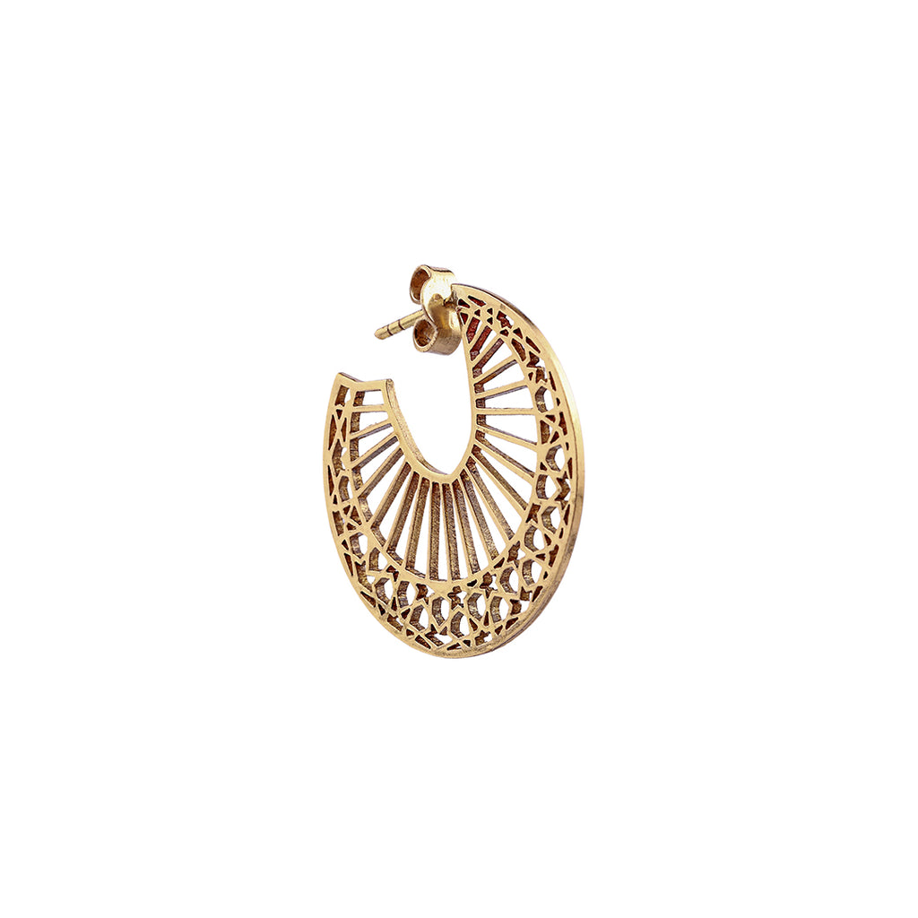 Brass Earring | Geometric Pattern | Handmade