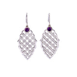 Warq Earrings - Luxury Silver Amethyst Earrings