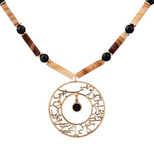 Load image into Gallery viewer, Onyx Necklace | Jasper Necklace | Iqbal&#39;s Poetry | Pietra Dura | Handmade