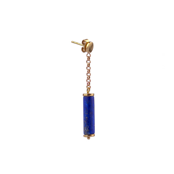 Brass Earrings| Lapis Lazuli Earrings| Pietra Dura