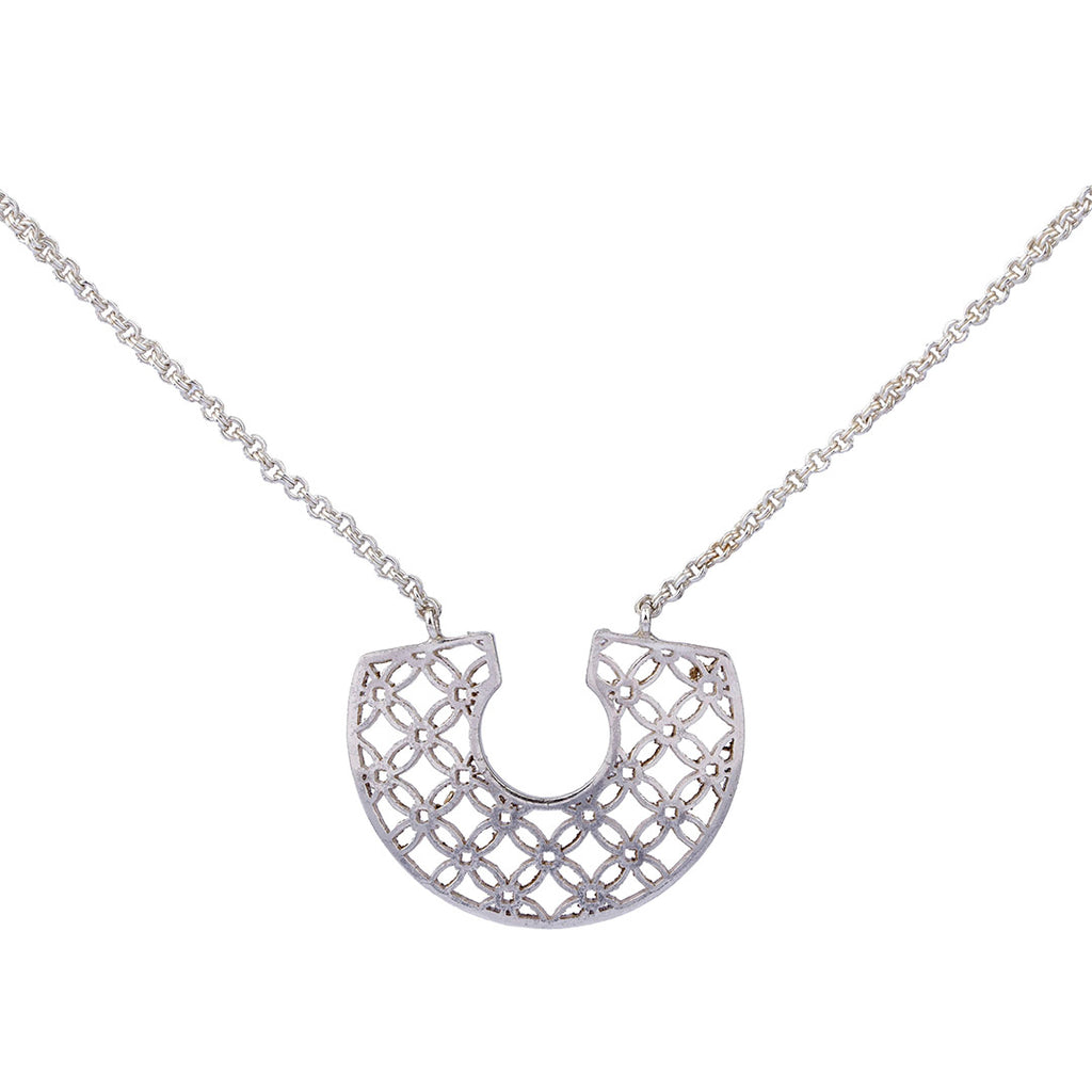 Silver Necklace | Geometric Patterns | Handmade