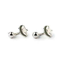 Load image into Gallery viewer, Crescent Cufflinks - Express Your Love for Pakistan with Orah Jewels Pakistan Flag Cufflink