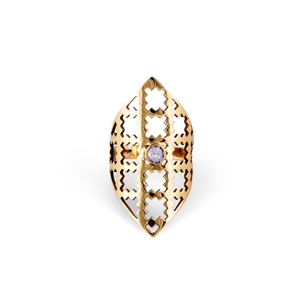Gemstone Ring| Faceted Topaz| Brass Ring| Handmade