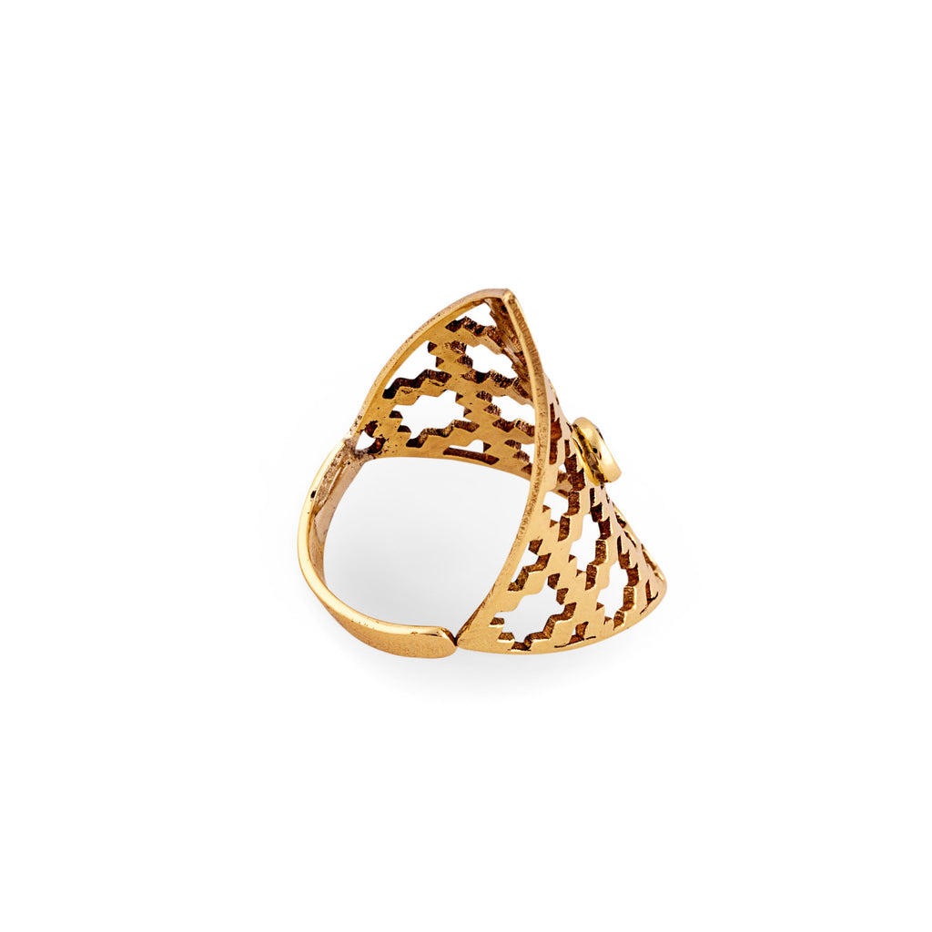 Gemstone Ring| Faceted Topaz| Brass Ring| Handmade