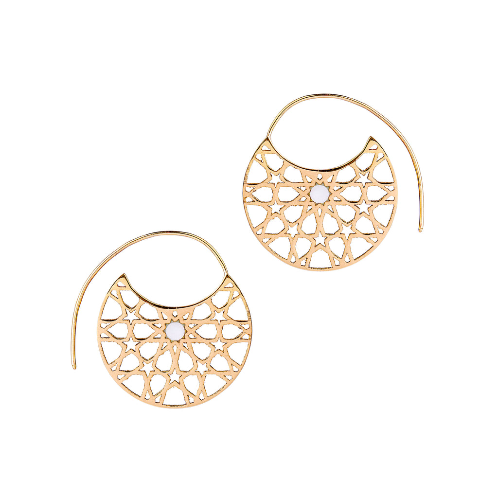 Brass Earrings| Geometric Pattern