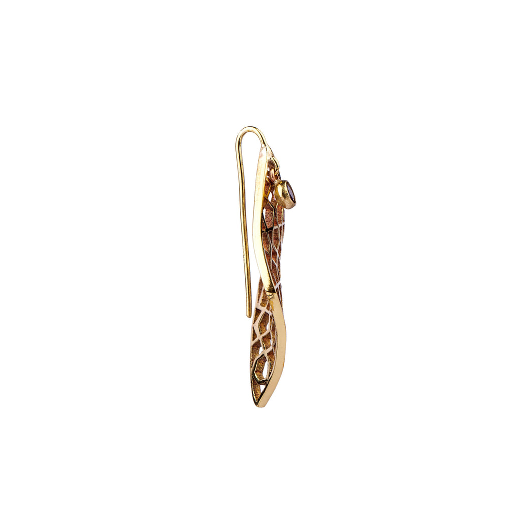 Amethyst Earrings| Brass Earrings| Islamic Geometric Pattern