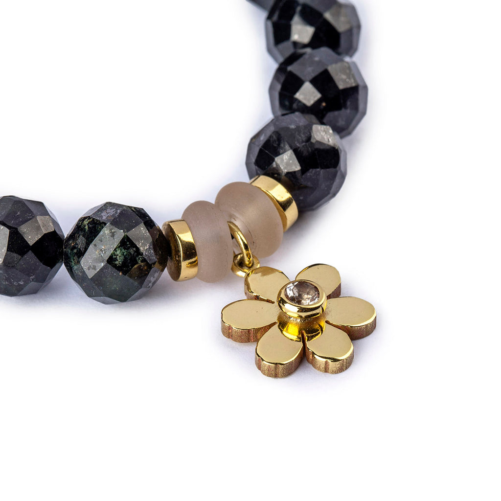Faceted Beads Bracelet | Black Jasper Bracelet | Gemstone Bracelet