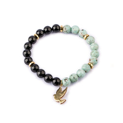 Amazonite Bracelet | Black Jasper Bracelet | Gemstone Bracelet 