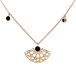 Brass Necklace| Black Jasper| Islamic Calligraphy| Pietra Dura