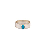Firoze - Natural Turquoise Silver Ring for Men