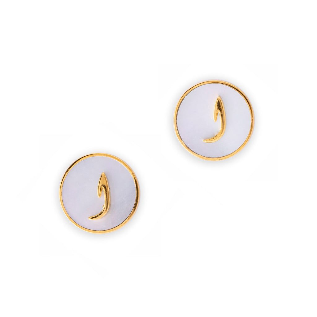 Urdu Harf/Hurf Earrings| Mother of Pearl| Brass Earrings| Alif