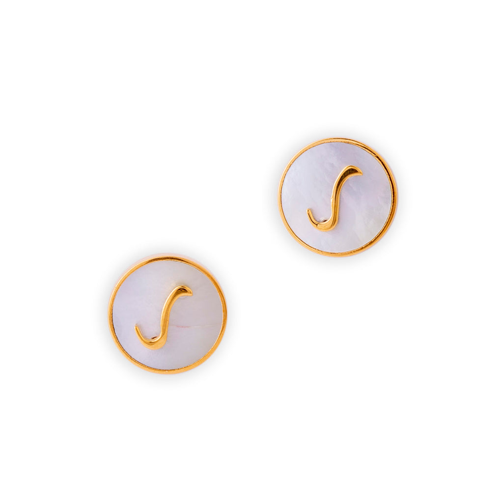 Urdu Harf/Hurf Earrings| Mother of Pearl| Brass Earrings| Rey